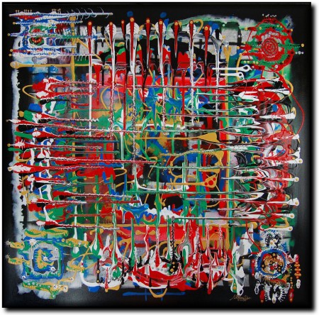 Title – Window of the Universe Dimensions - 100 x 100 cm (39.37 x 39.37inch) Year of creation of the work – 2011  Description - Abstract, painting on the Universe, Cosmos, planets, steroid
